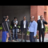 Banner of IWHEM 2020 with Some members of the Core Organizing Team at the Outreach Auditorium